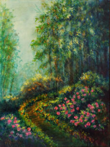 Garden Path, Acrylic by Karen Julihn, 24in x 18in, $450 (March 2022)