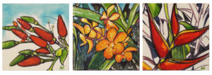 Jane's Garden Gems, Acrylic by Lorena H. Critzer, 6in x 6in x1in ea., NFS (March 2022)