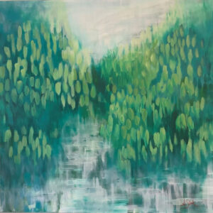 Over the River, Acrylic by Amberly Slack, 36in x 36in, $550 (March 2022)