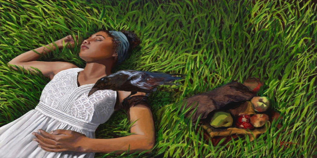 SECOND PLACE: Rest, Oil by Kim Richards, 24in x 48in, $8500 (March 2022)