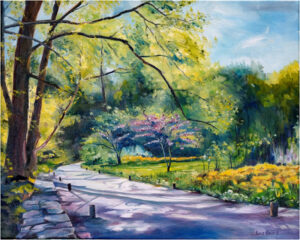 Spring at Longwood Gardens, Oil on Canvas by Lois Baird, 16in x 20in, $350 (March 2022)