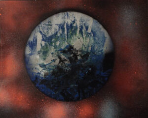 Corrupted Earth, Spray Paint by William Spaulding, 16in x 20in, $67 (April 2022)