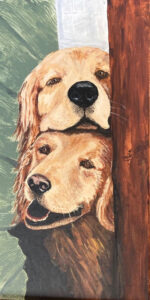 Two Goldens, Acrylic by Barbara Nye, 24in x 12in, $288 (April 2022)