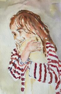 Cherished, Watercolor by Elizabeth Shumate, 10in x 6.5in, NFS (May 2022)