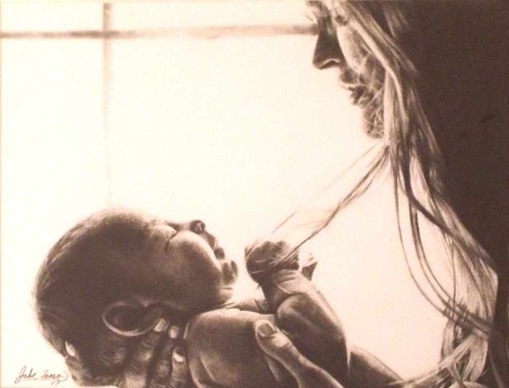HONORABLE MENTION: Mother's Love, Graphite by Jake Sousa, 11in x 14in, $300 (May 2022)
