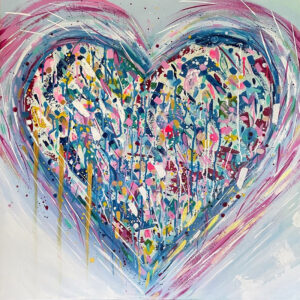 Beating Heart, Acrylic on Canvas by Michaela Doyle, 30in x 30in, $1350 (June 2022)