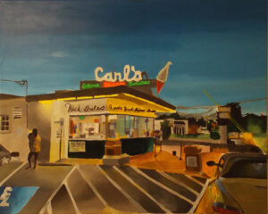 Carl's, Acrylic by Azaria Lewis, 24in x 30in, $200 (June 2022)