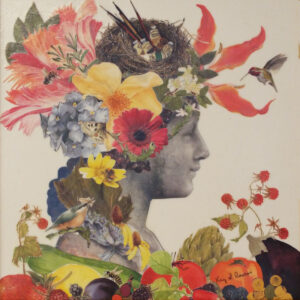 Glorious Abundance, Collage by Kay L. Roscoe, 12in x 12in, $350 (July 2022)