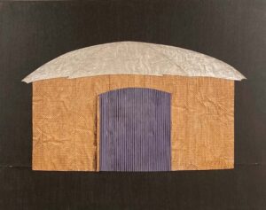 House Hunting Yurt No. 9, Mixed Media by Nancy Bruce, 30inx 38in, $1500 (July 2022)