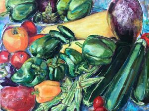 Summer Bounty, Acrylic by Lorena Critzer, 18in x 24in, NFS (July 2022)