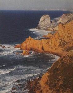 Cabo da Roca Shoreline, Portugal, Archival Metallic Photo by Deborah D. Herndon, 14in x 11in, $220 (August 2022)