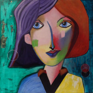 Eileen-A Tear Remembered, Acrylic on Canvas by Katharine K. Owens, 24in x 24in, $1500 (August 2022)