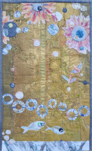 In the Beginning, Fiber Arts by Maura Harrison, 20.5in x 12.5in, $350 (August 2022)
