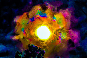 Lunar Fire, Digital Art from Photograph by March Bradshaw, 8in x 12in, $100 (August 2022)