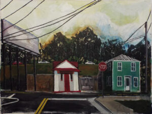 High Road, Low Road - Falmouth, Acrylic by Susan Garnett, 36in x 48in, $500 (September 2022)