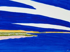 Lake Sakakawea in July, Watercolor by Bro Halff, 12in x 16in, $900 (September 2022)