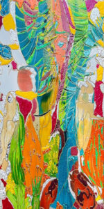 Celebrating Diversity, Melted Crayons & Acrylics by Sara Gondwe, 48in x 24in, $850 (October 2022)