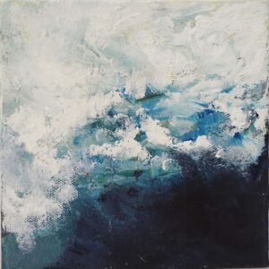 Blue Crescendo, Oil by Nita Adams, 6in x 6in, $125 (November 2022)