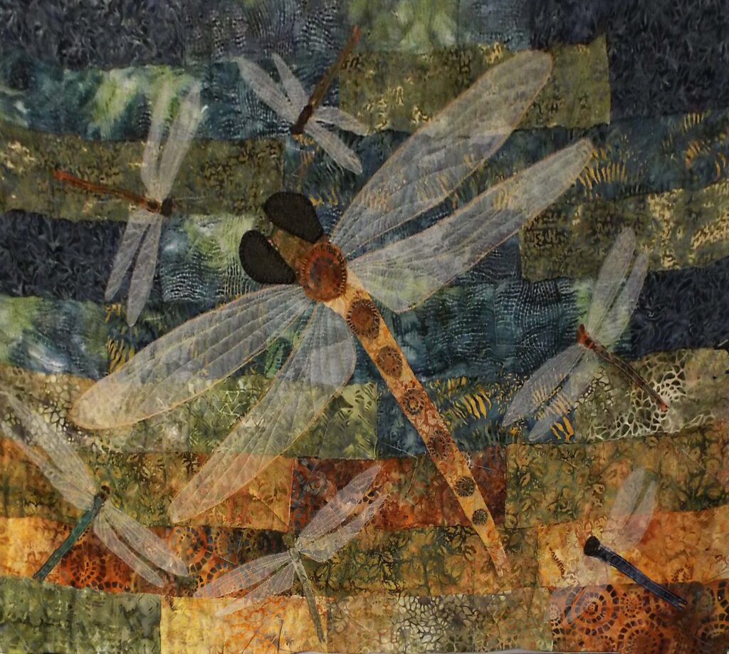 SECOND PLACE: Flight, Textile by Mary Magneson, 26in x 29in, $600 (November 2022)