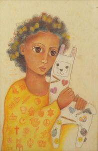 Xime and Llama, Charcoal by Ximena Garcia, 27.5in x 18in, $180 (November 2022)