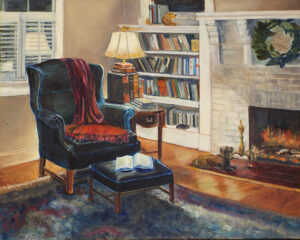 On a Cold Winter Night, Oil on Canvas by Michele Vonnegut Costello, 16in x 20in, $550 (Dec. 2022 - Jan. 2023)